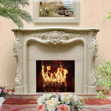 Home decoration marble indoor used fireplace white fireplaces